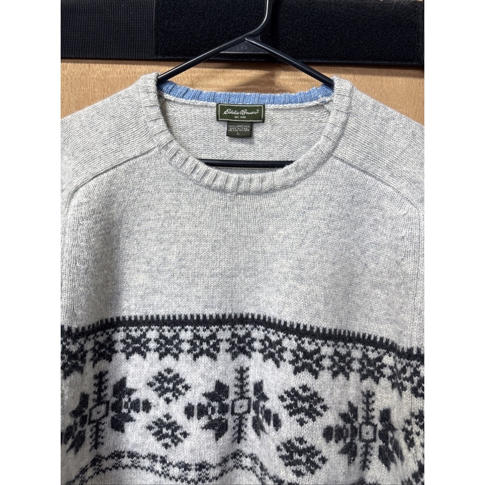 vtg eddie bauer sweater Men's Large Fair Isle 💯 Lambswool